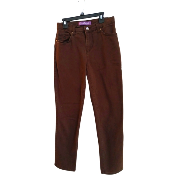 Gloria Vanderbilt Denim - Gloria Vanderbilt Women's Amanda Classic High Rise Tapered Jeans-Brown Size 4